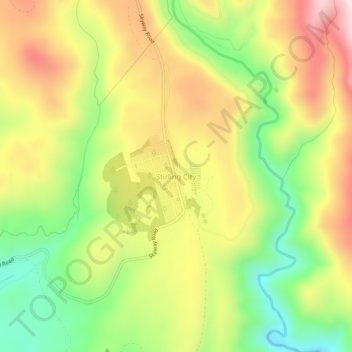 Topografische Karte Stirling City, Höhe, Relief
