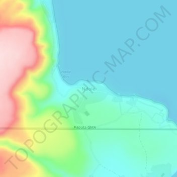 Topografische Karte Ndole, Höhe, Relief