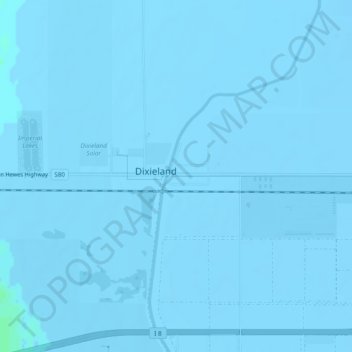 Topografische Karte Dixieland, Höhe, Relief