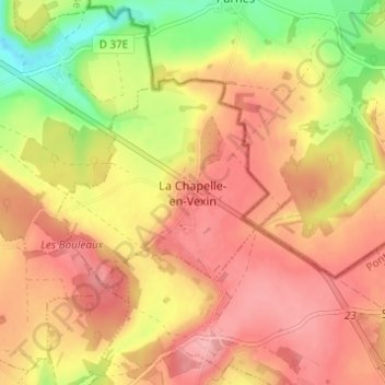 Topografische Karte La Chapelle-en-Vexin, Höhe, Relief