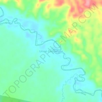 Topografische Karte Union Campesina, Höhe, Relief