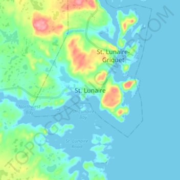 Topografische Karte St. Lunaire, Höhe, Relief