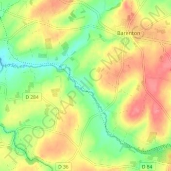 Topografische Karte La Fougère, Höhe, Relief