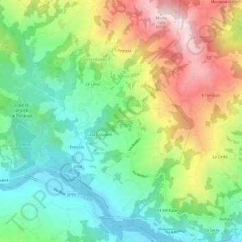 Topografische Karte Bebbio, Höhe, Relief