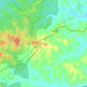 Topografische Karte Thesoajur, Höhe, Relief