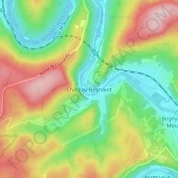 Topografische Karte Château Regnault, Höhe, Relief