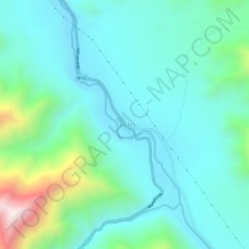 Topografische Karte Upshi, Höhe, Relief