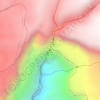 Topografische Karte Catarata del Gocta, Höhe, Relief