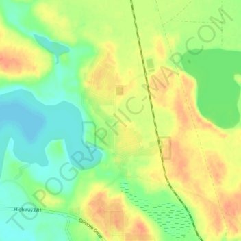 Topografische Karte Anzac, Höhe, Relief