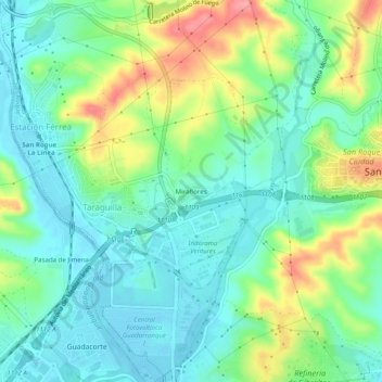 Topografische Karte Miraflores, Höhe, Relief