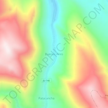 Topografische Karte Buenos Aires, Höhe, Relief