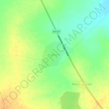 Topografische Karte Halaharvi, Höhe, Relief