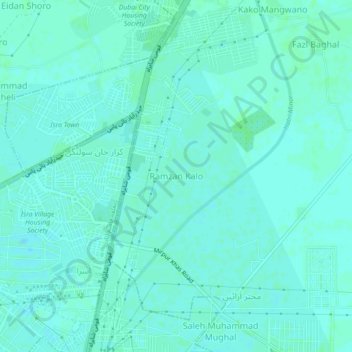 Topografische Karte Ramzan Kalo, Höhe, Relief