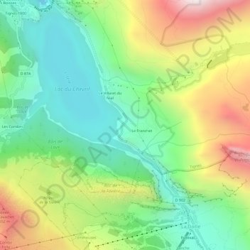 Topografische Karte La Reculaz, Höhe, Relief