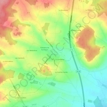 Topografische Karte Le Bourg, Höhe, Relief