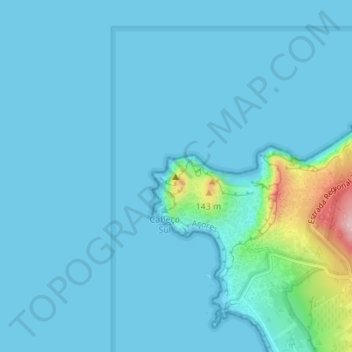 Topografische Karte Vulcão dos Capelinhos, Höhe, Relief