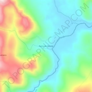 Topografische Karte Barra do Vereda, Höhe, Relief