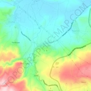 Topografische Karte Neo Chorio, Höhe, Relief