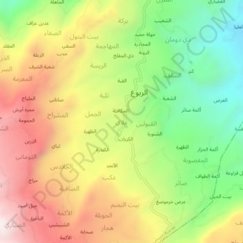 Topografische Karte علاي, Höhe, Relief
