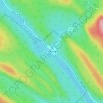 Topografische Karte Coin-Lavigne, Höhe, Relief