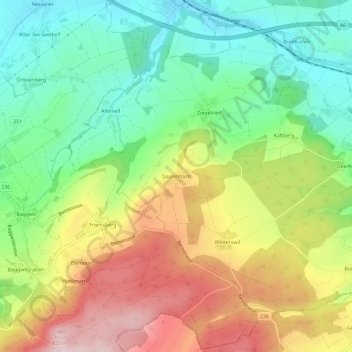 Topografische Karte Saurenhorn, Höhe, Relief