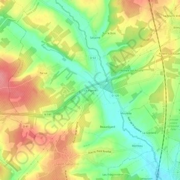 Topografische Karte La Vigerie, Höhe, Relief