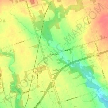 Topografische Karte Green River, Höhe, Relief