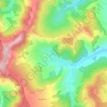 Topografische Karte Malin, Höhe, Relief