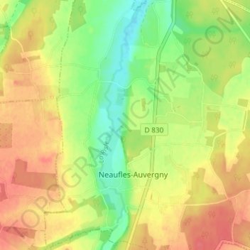 Topografische Karte Le Merle, Höhe, Relief