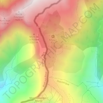 Topografische Karte Lanzo, Höhe, Relief