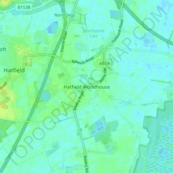 Topografische Karte Hatfield Woodhouse, Höhe, Relief
