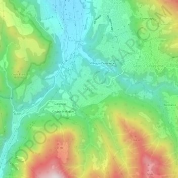Topografische Karte Maggio, Höhe, Relief