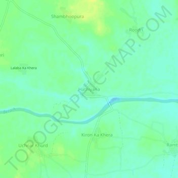 Topografische Karte Hathiyana, Höhe, Relief