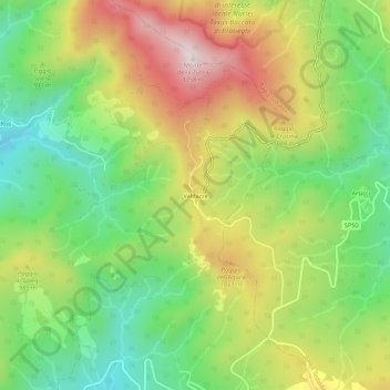 Topografische Karte Valdazze, Höhe, Relief