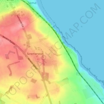 Topografische Karte Borewell, Höhe, Relief