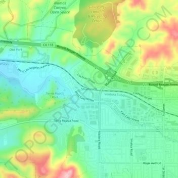 Topografische Karte Strathearn, Höhe, Relief