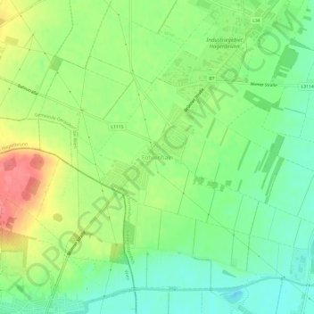 Topografische Karte Föhrenhain, Höhe, Relief