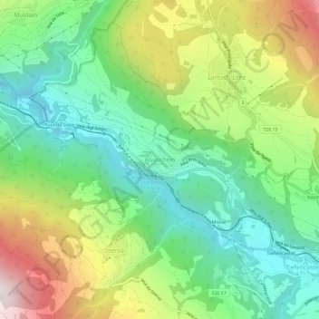 Topografische Karte Alvaschein, Höhe, Relief