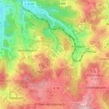 Topografische Karte Mackenheim, Höhe, Relief