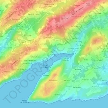 Topografische Karte Saint-Adrien, Höhe, Relief