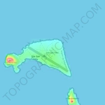 Topografische Karte Isla San Félix, Höhe, Relief