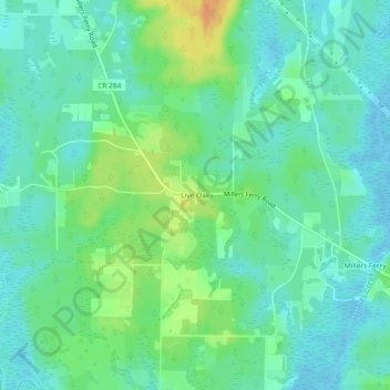 Topografische Karte Live Oak, Höhe, Relief