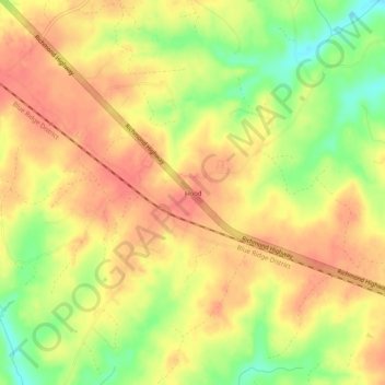 Topografische Karte Flood, Höhe, Relief