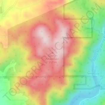 Topografische Karte Gavilan Mountain, Höhe, Relief