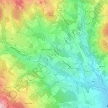 Topografische Karte Obersaifen, Höhe, Relief