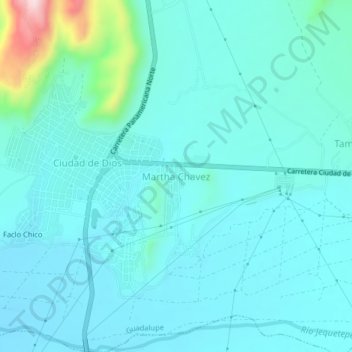 Topografische Karte Martha Chavez, Höhe, Relief