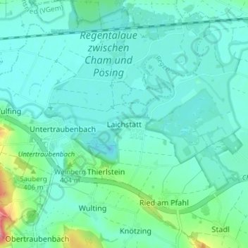 Topografische Karte Laichstätt, Höhe, Relief