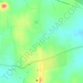 Topografische Karte BEML Nagar, Höhe, Relief