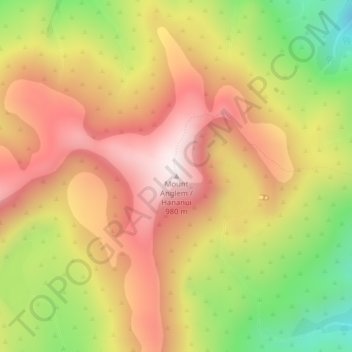 Topografische Karte Mount Anglem / Hananui, Höhe, Relief