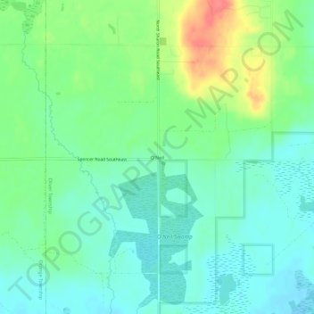 Topografische Karte O'Neil, Höhe, Relief